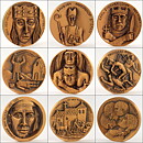 Erik Höglund (1976) Bronze Medallion with King Motif (Erik den Helige) 4 cm  [Sample Images]