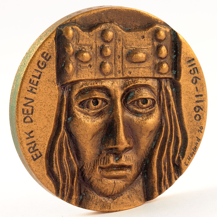 Erik Höglund (1976) Bronze Medallion with King Motif (Erik den Helige) 4 cm  [Sample Images]