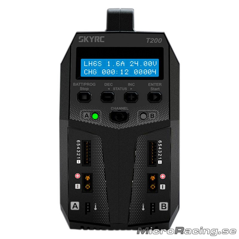 SKYRC - Charger T200, 240VAC/12VDC 12A 2x100W - 3