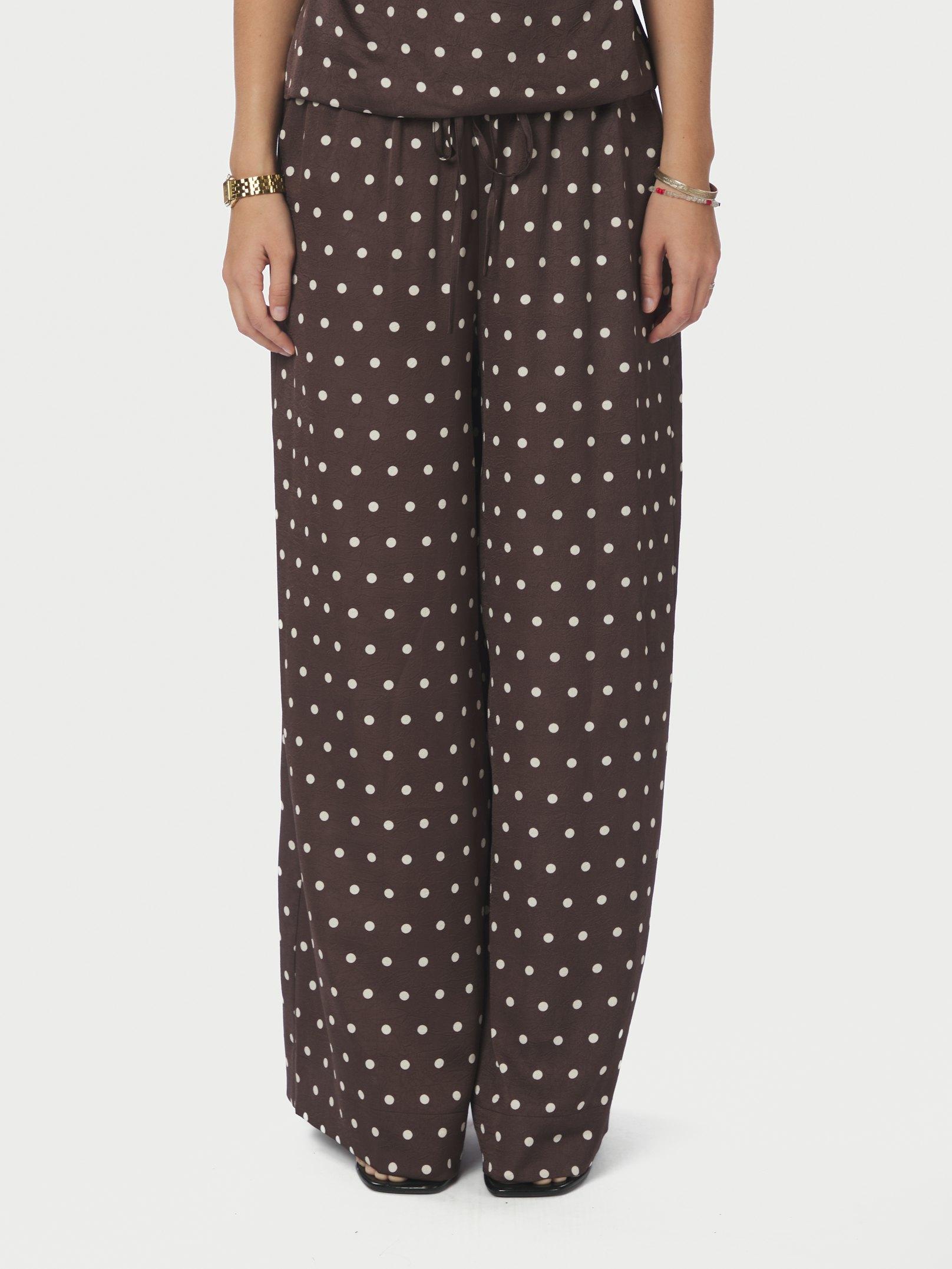 Sebba Big Dot Pants Dark brown - 3