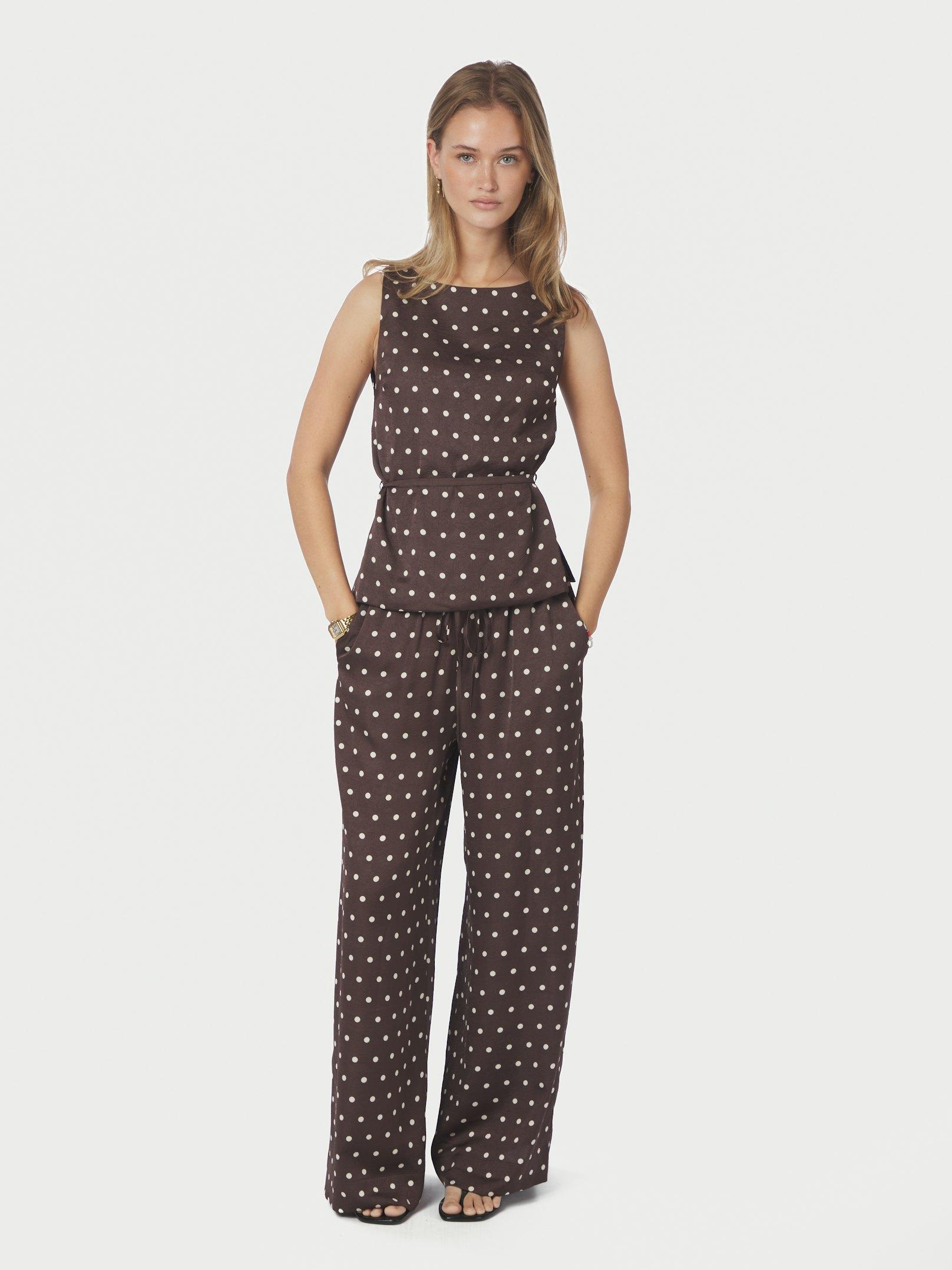 Sebba Big Dot Pants Dark brown - 5