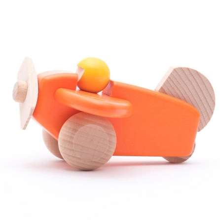 BAJO träleksak Flygplan  - orange  - Hållbar träleksak för kreativ lek