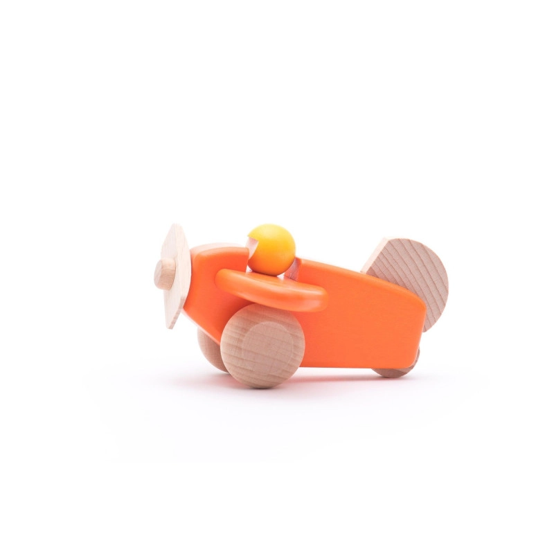 BAJO träleksak Flygplan  - orange  - Hållbar träleksak för kreativ lek - 2