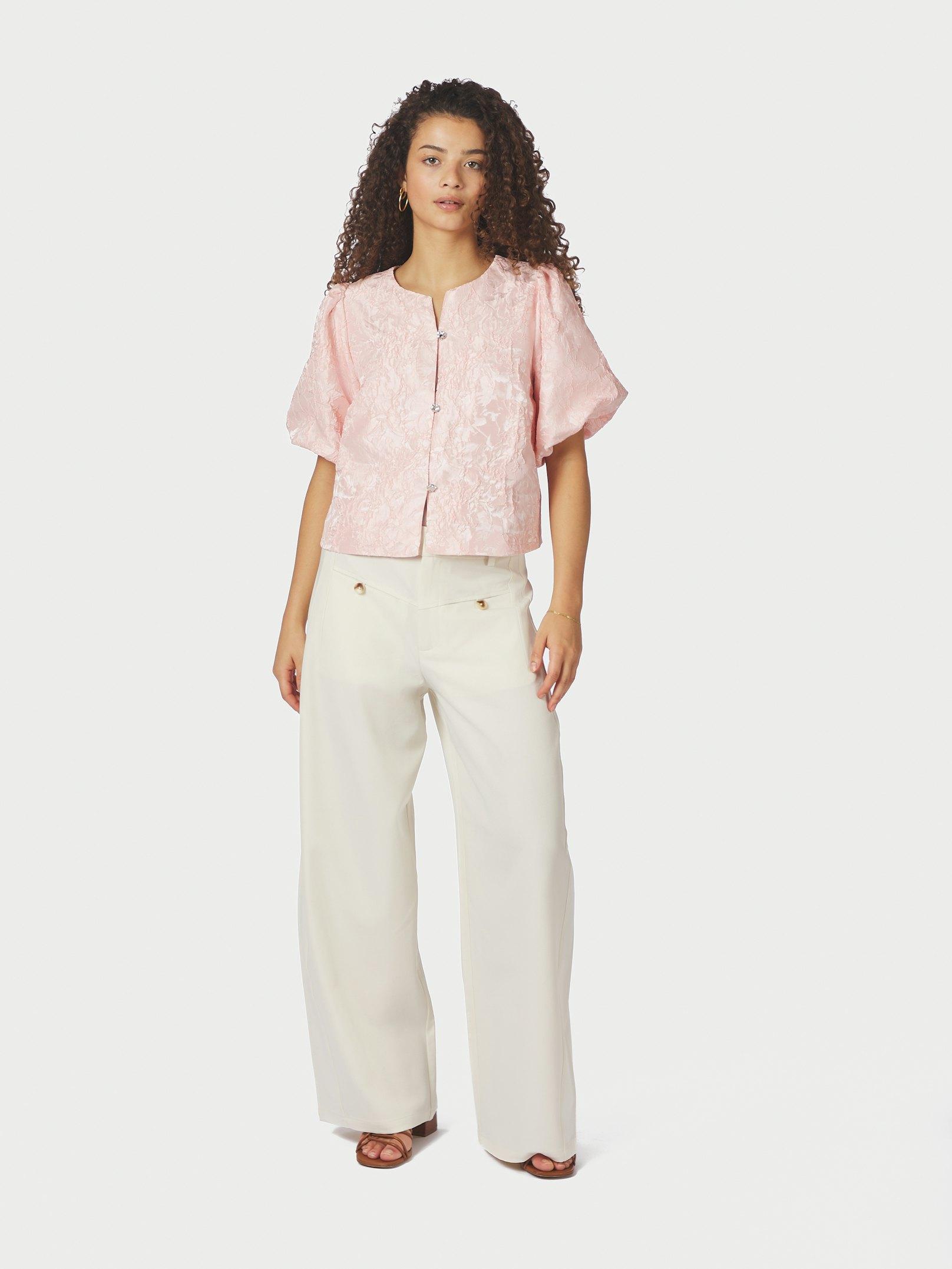 Aisa Soft Brocade Blouse Light pink - 5