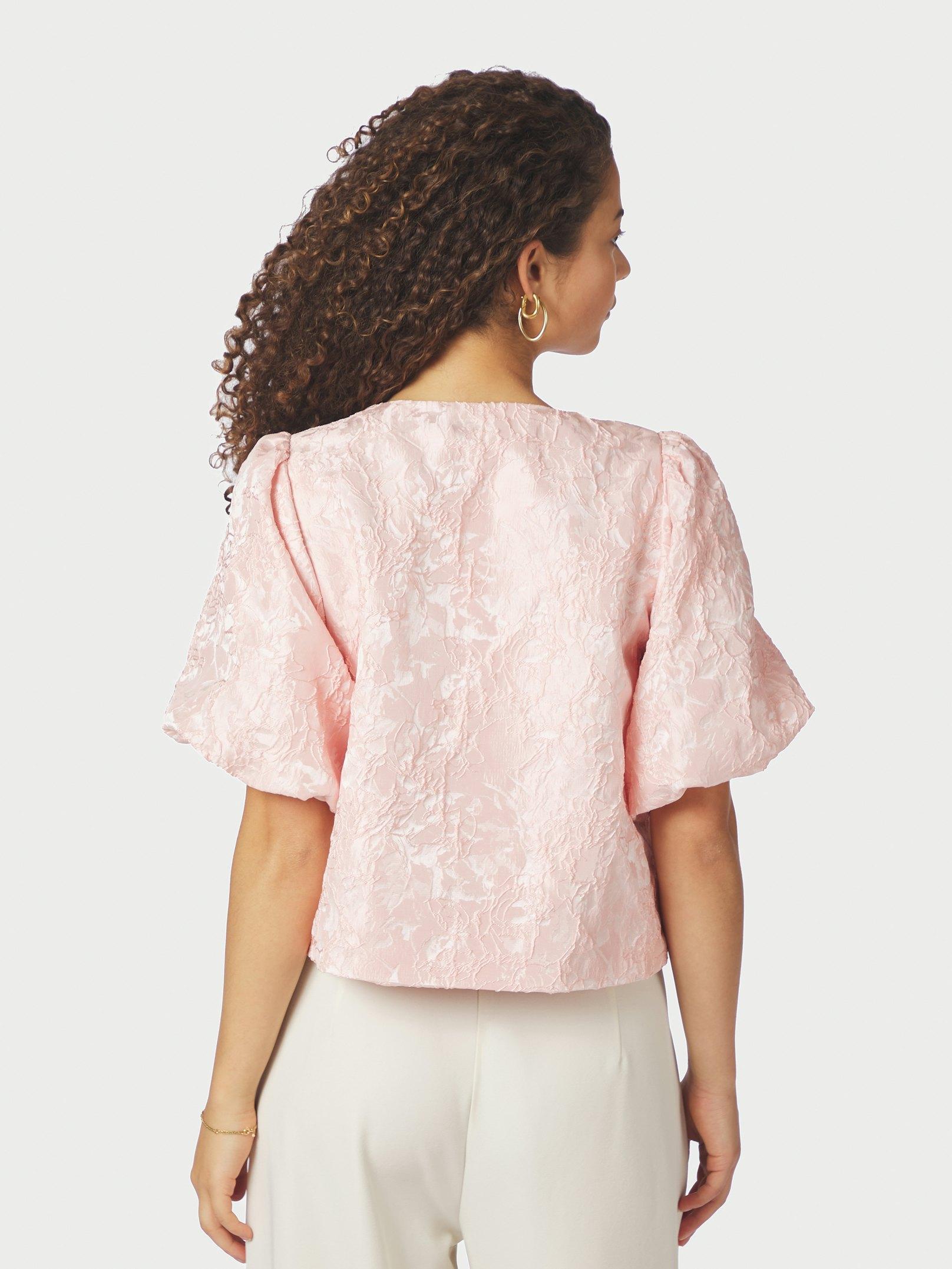 Aisa Soft Brocade Blouse Light pink - 4