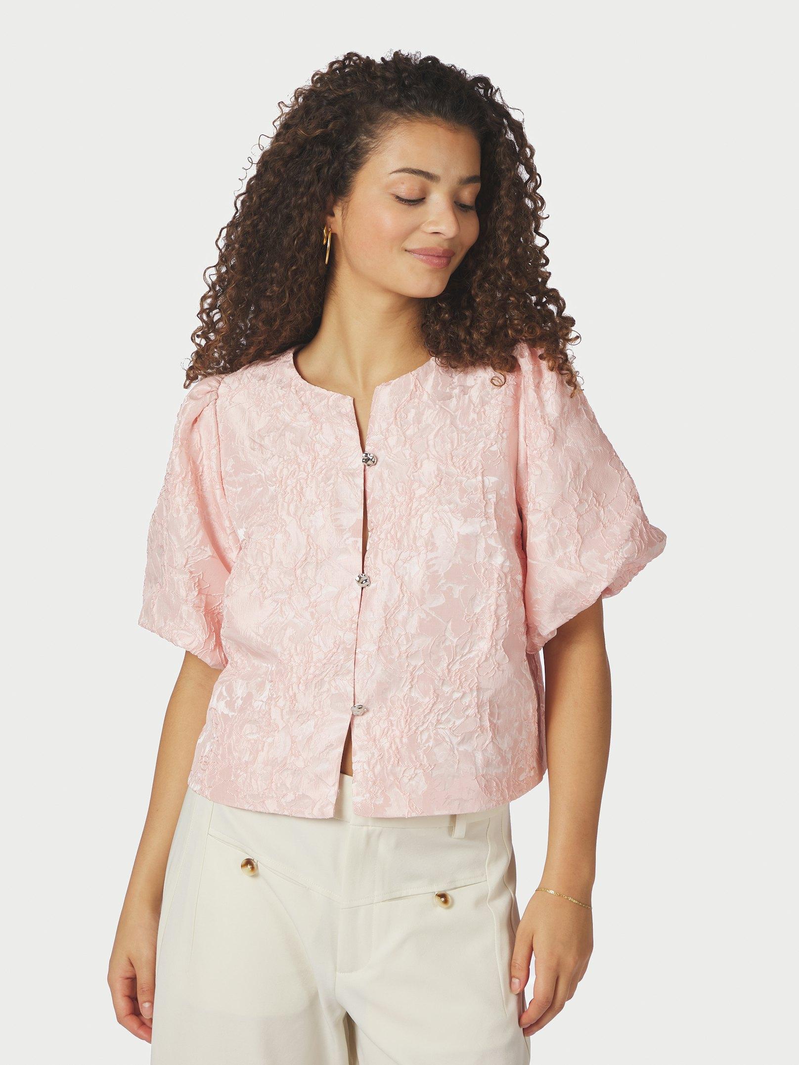 Aisa Soft Brocade Blouse Light pink - 3