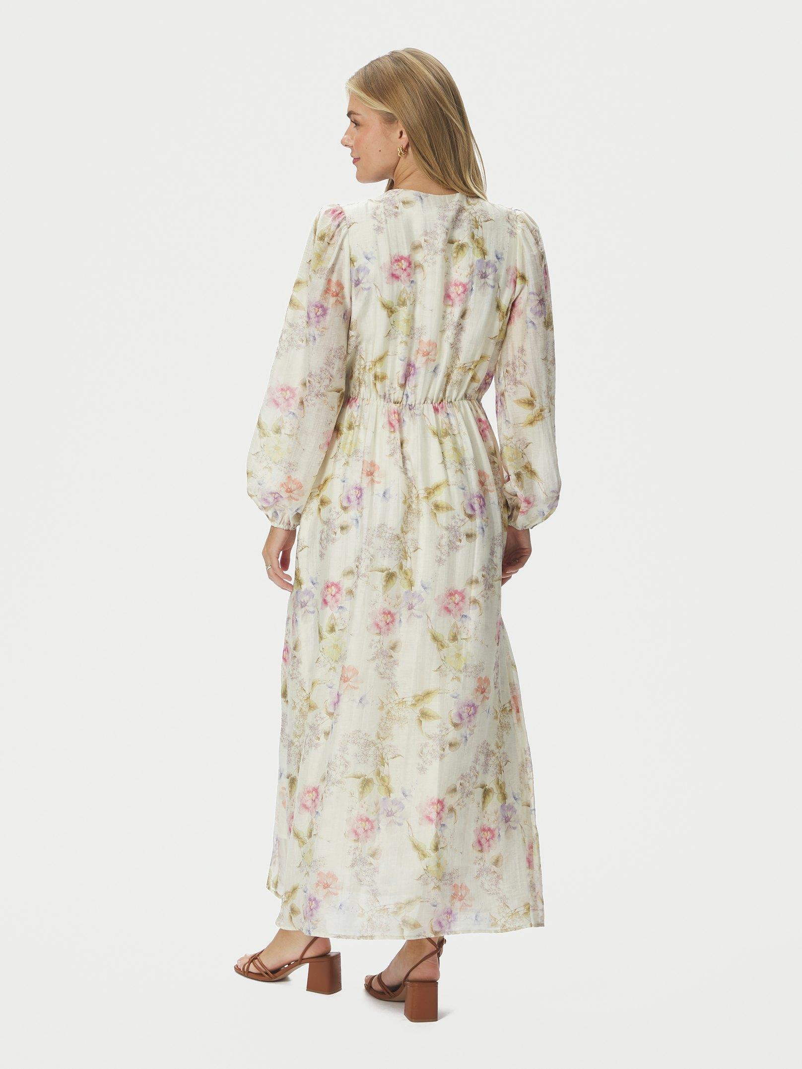 Silfi Vintage Flower Dress Off White - 4