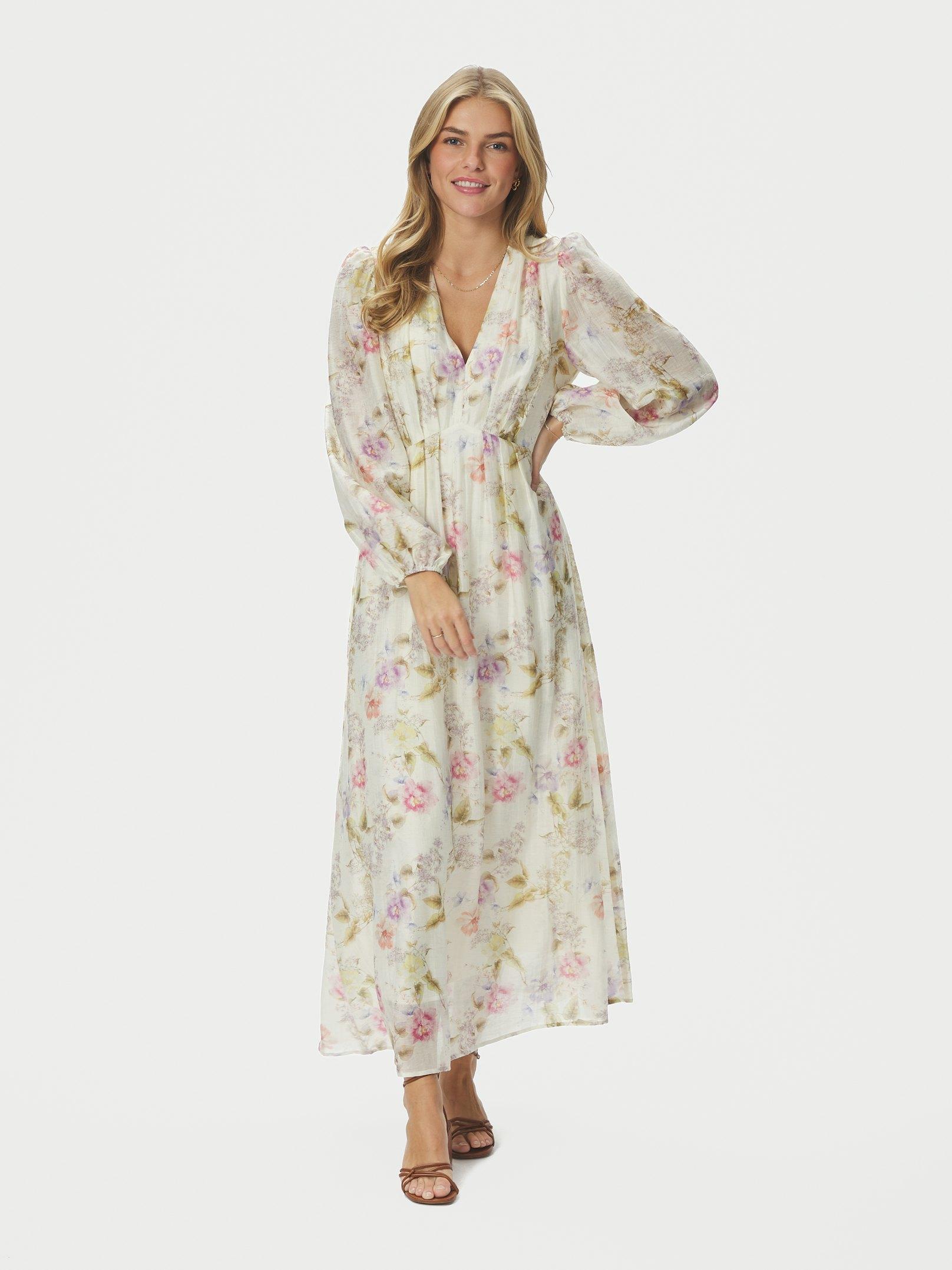 Silfi Vintage Flower Dress Off White - 3