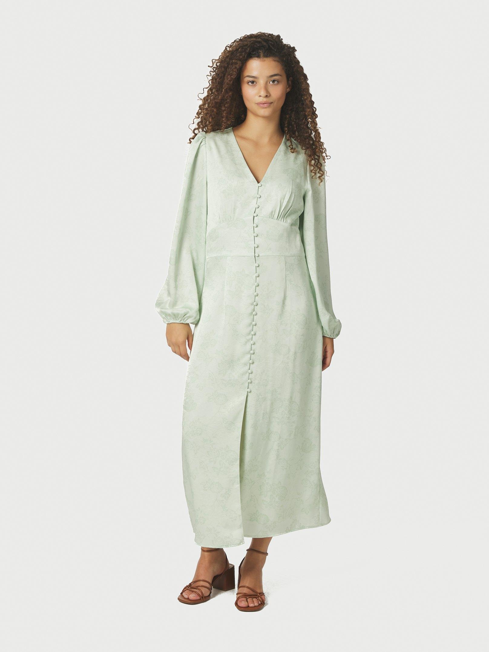 Alto Pattern Sateen Dress Light Green - 3