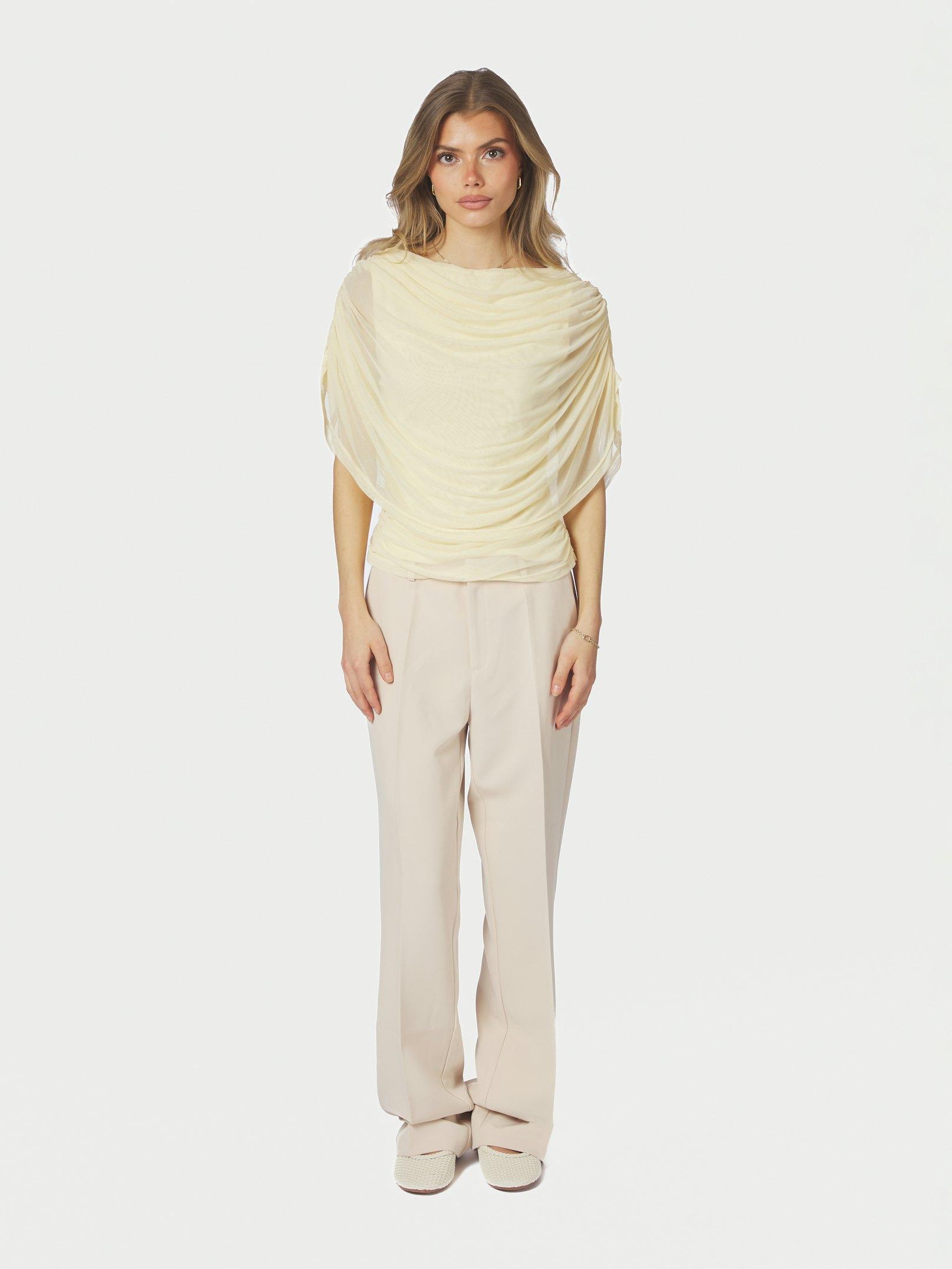 Cottuna Drapy Mesh Top Light Yellow - 5
