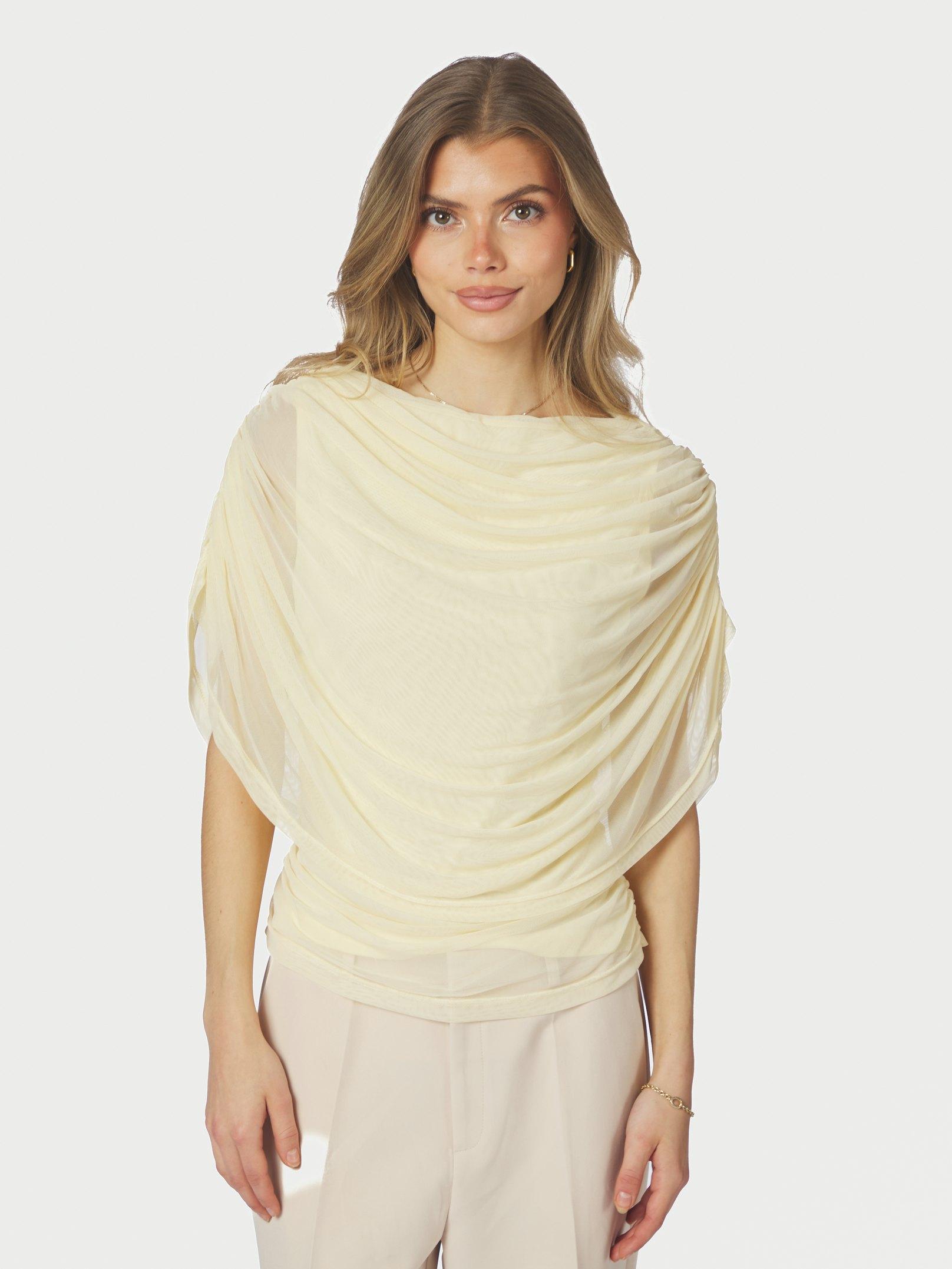Cottuna Drapy Mesh Top Light Yellow - 3