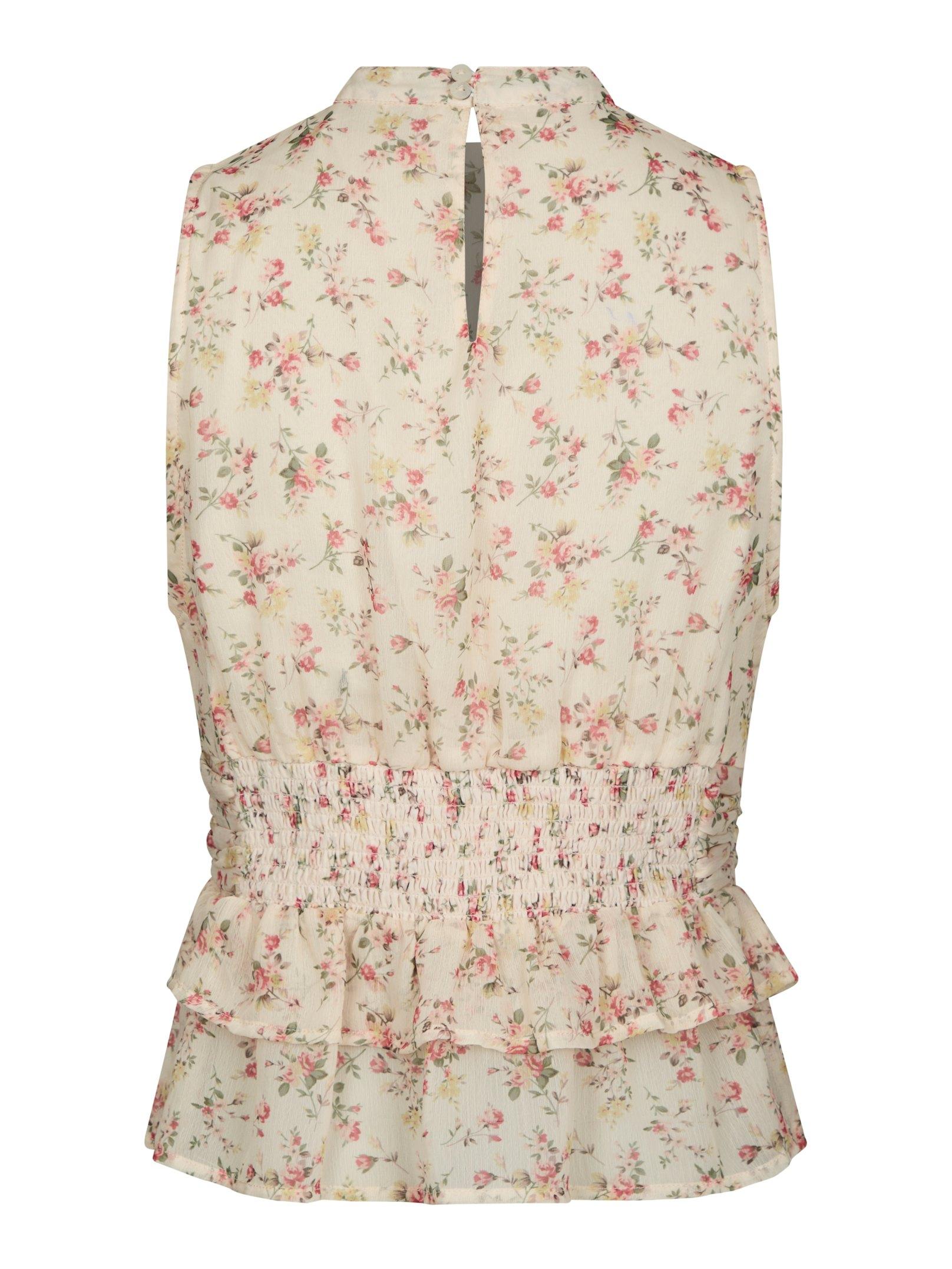 Ansol Meadow Printed Top Creme - 2