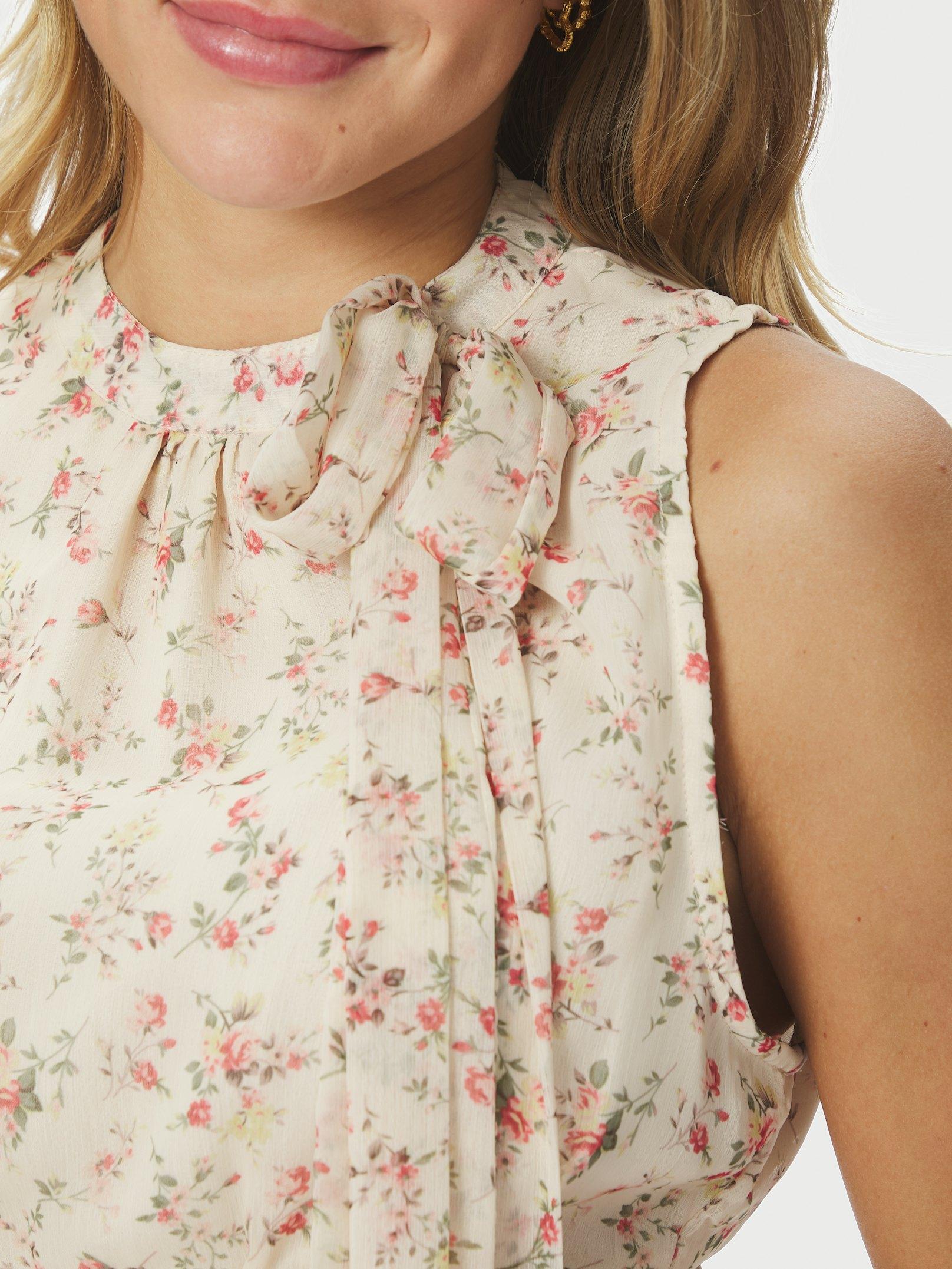 Ansol Meadow Printed Top Creme - 6