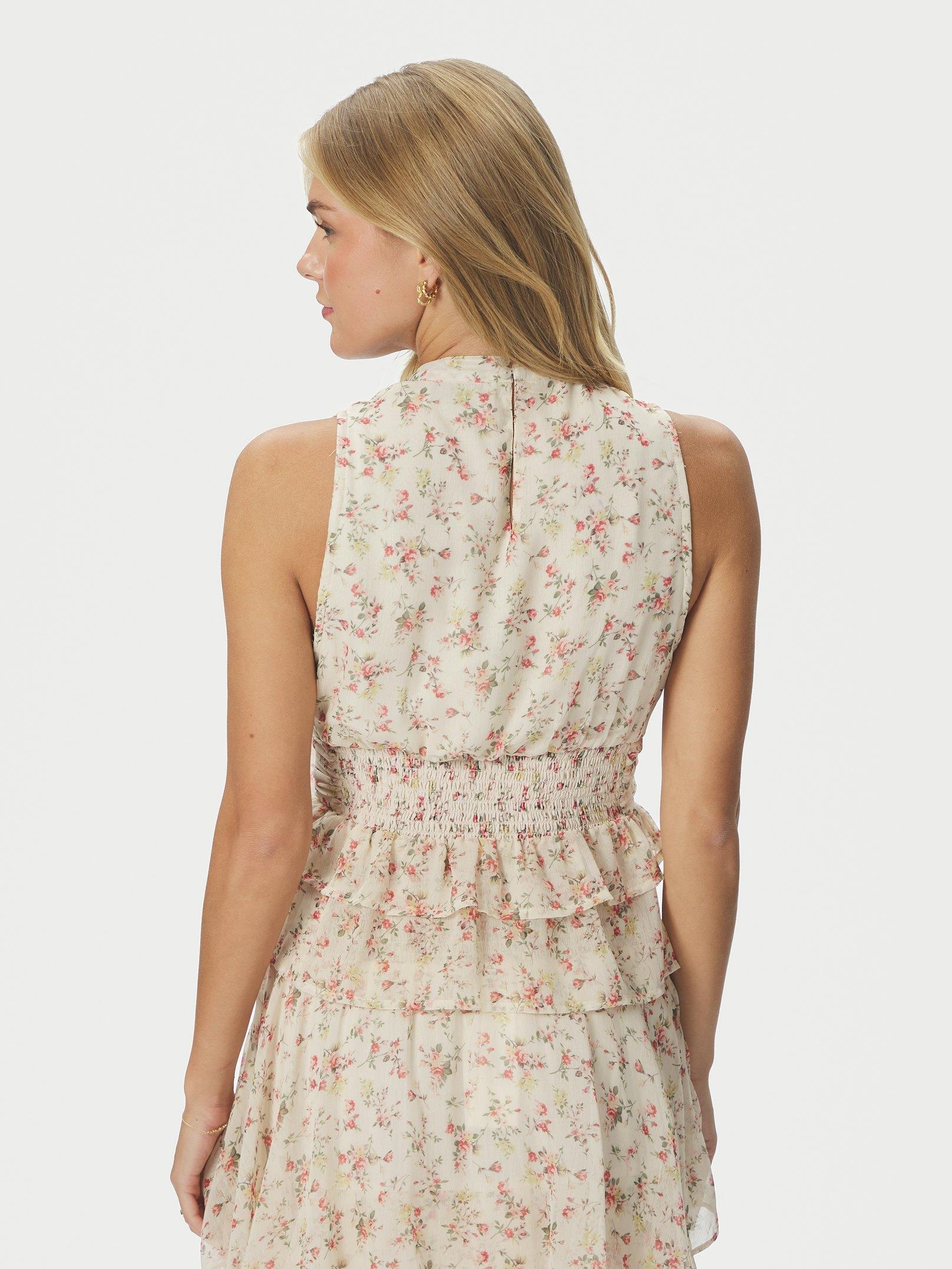 Ansol Meadow Printed Top Creme - 4