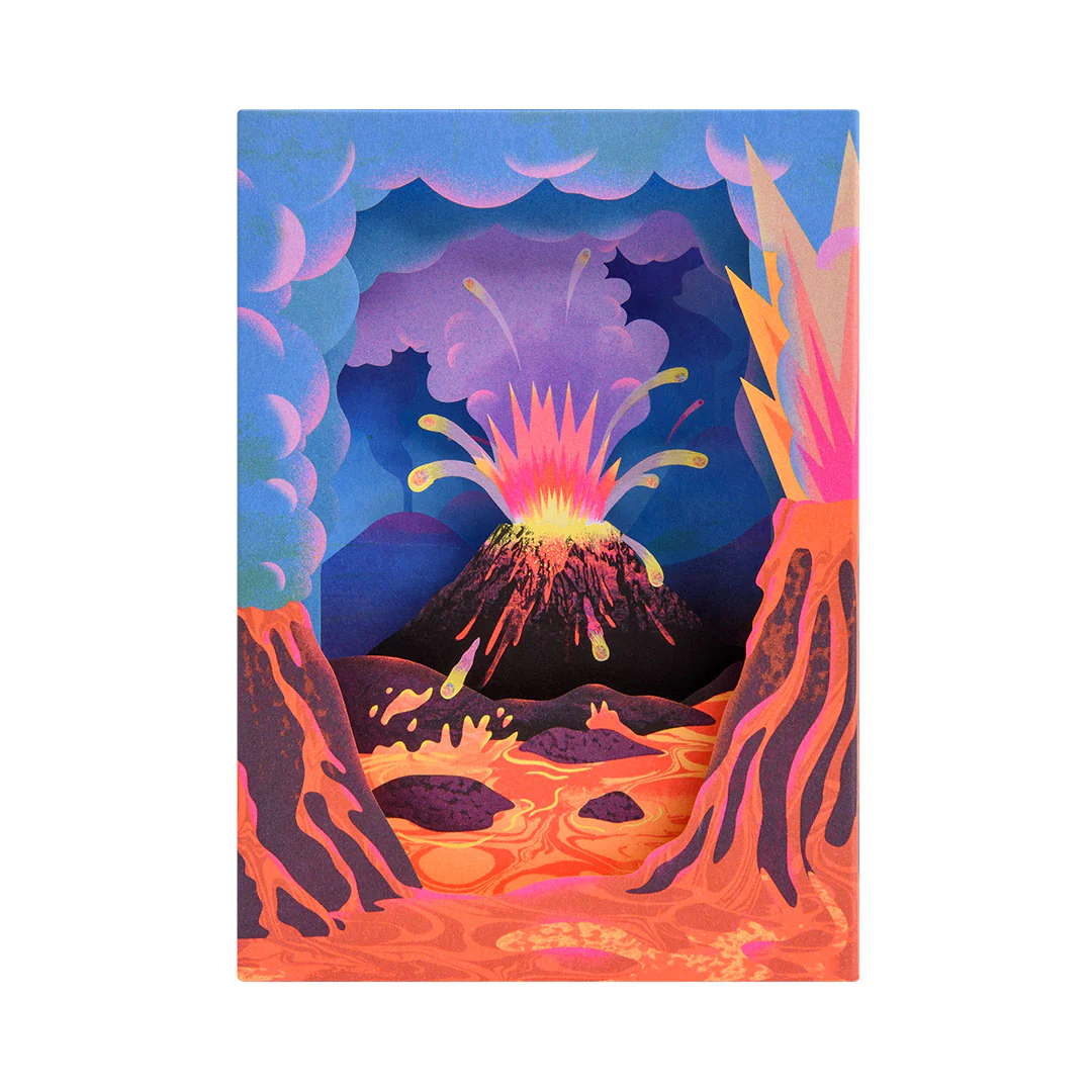 Volcano, Greeting Card - Layers (3D) - 2