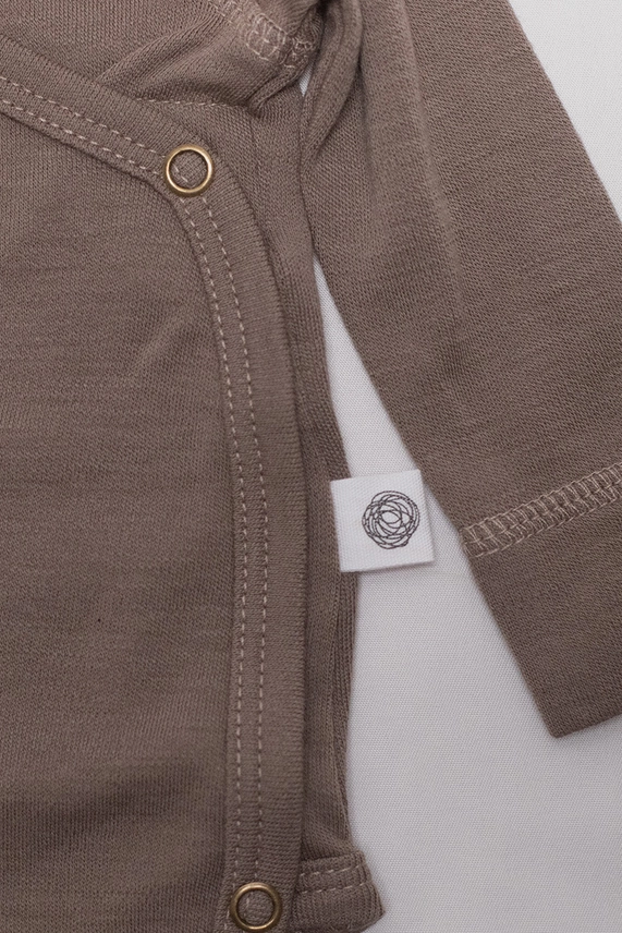  Body i merinoull från Lille Barn -  omlott  Valnöt