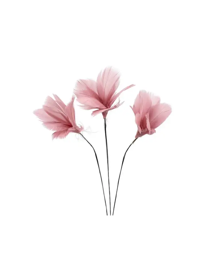 Fjäderblomma - Gammelrosa/Dusty Pink - 2 cm - 12-pack - 2