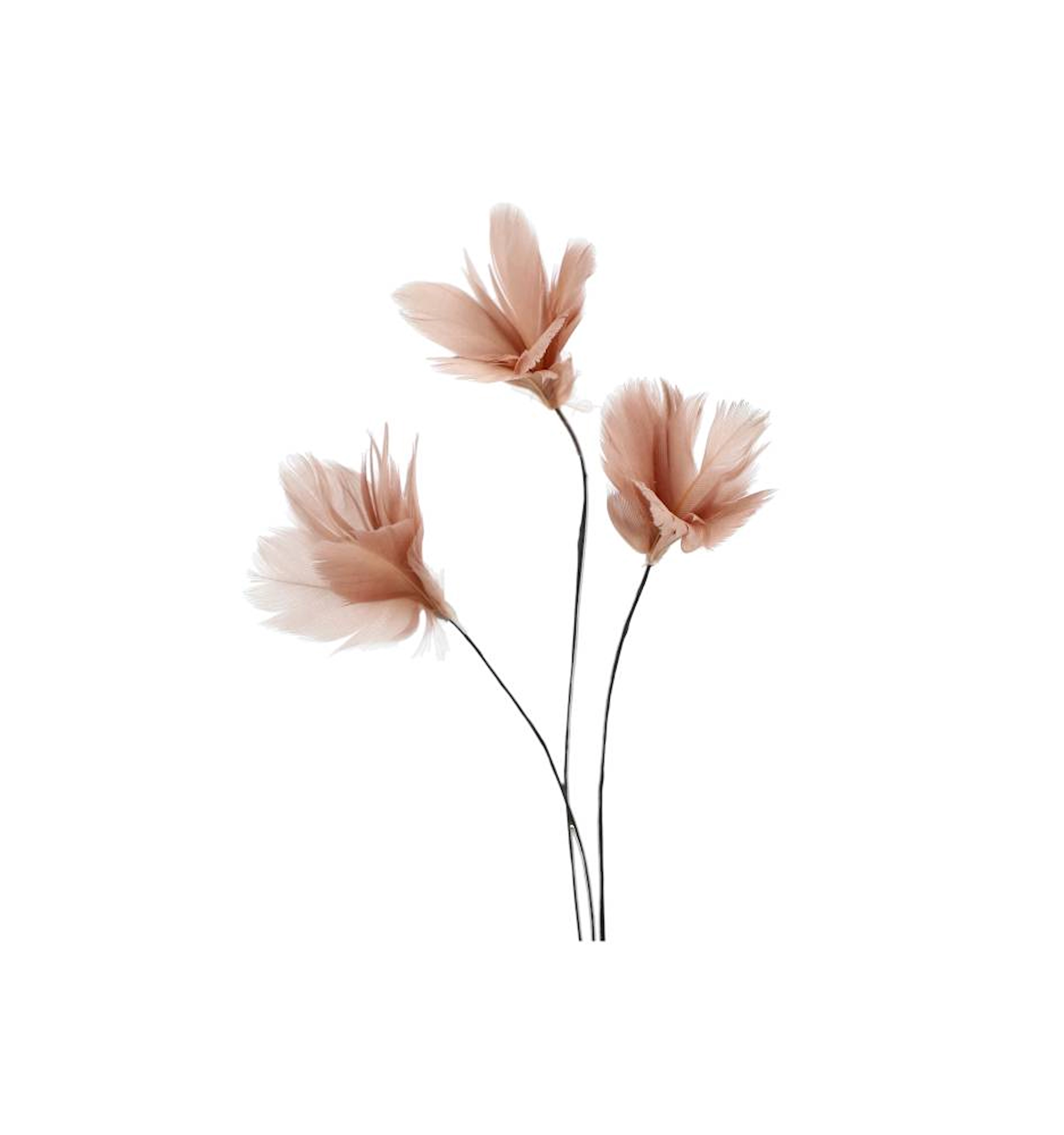 Feather Wire Flower - Mole - 2 cm - 12 pcs