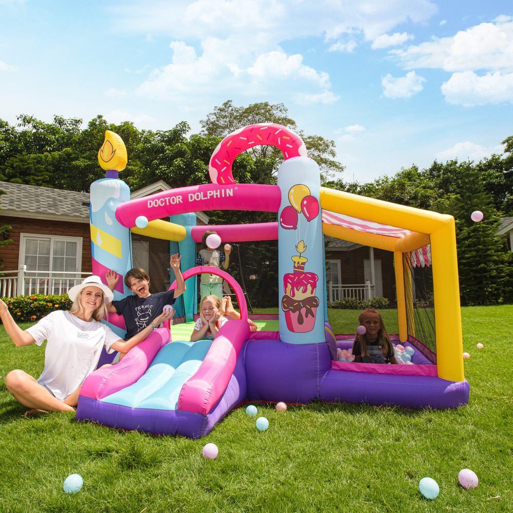 Doctor Dolphin Doughnut Hoppborg för barn – Komplett med 350W fläkt - 2