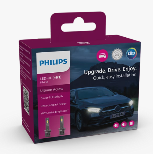 H1 PHILIPS Ultinon Access 2500   LED konverteringssats  6000K +80%  13W