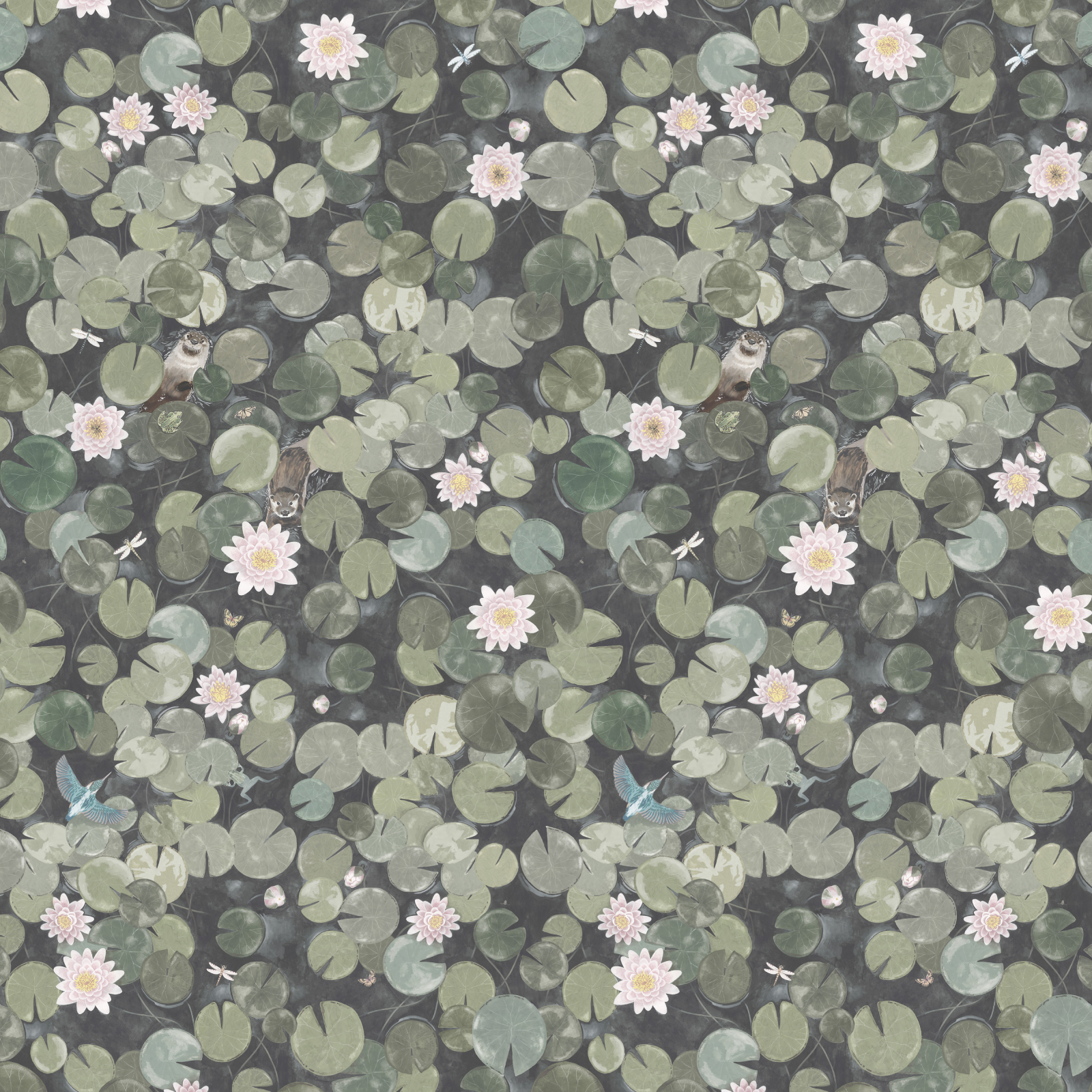 TAPET LILY PADS, Normandy Grey