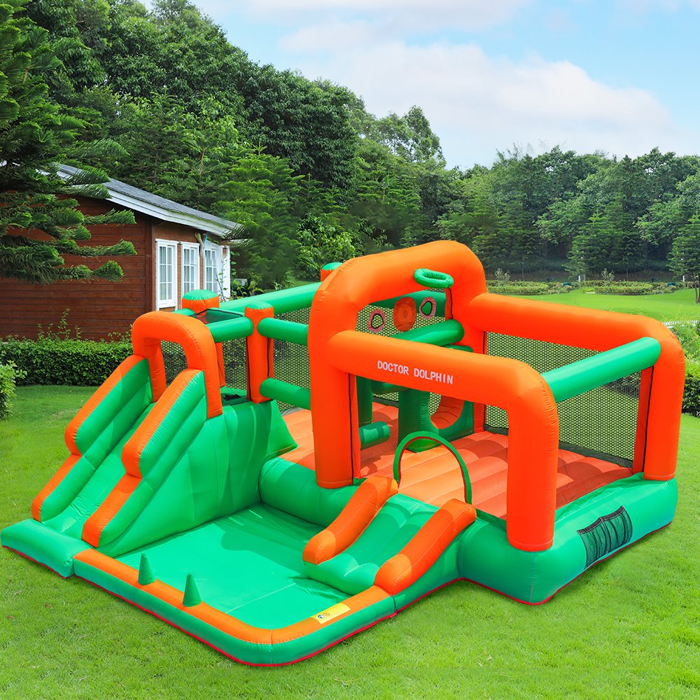 Doctor Dolphin Actionworld Hoppborg för barn – Komplett med 450W fläkt - 5
