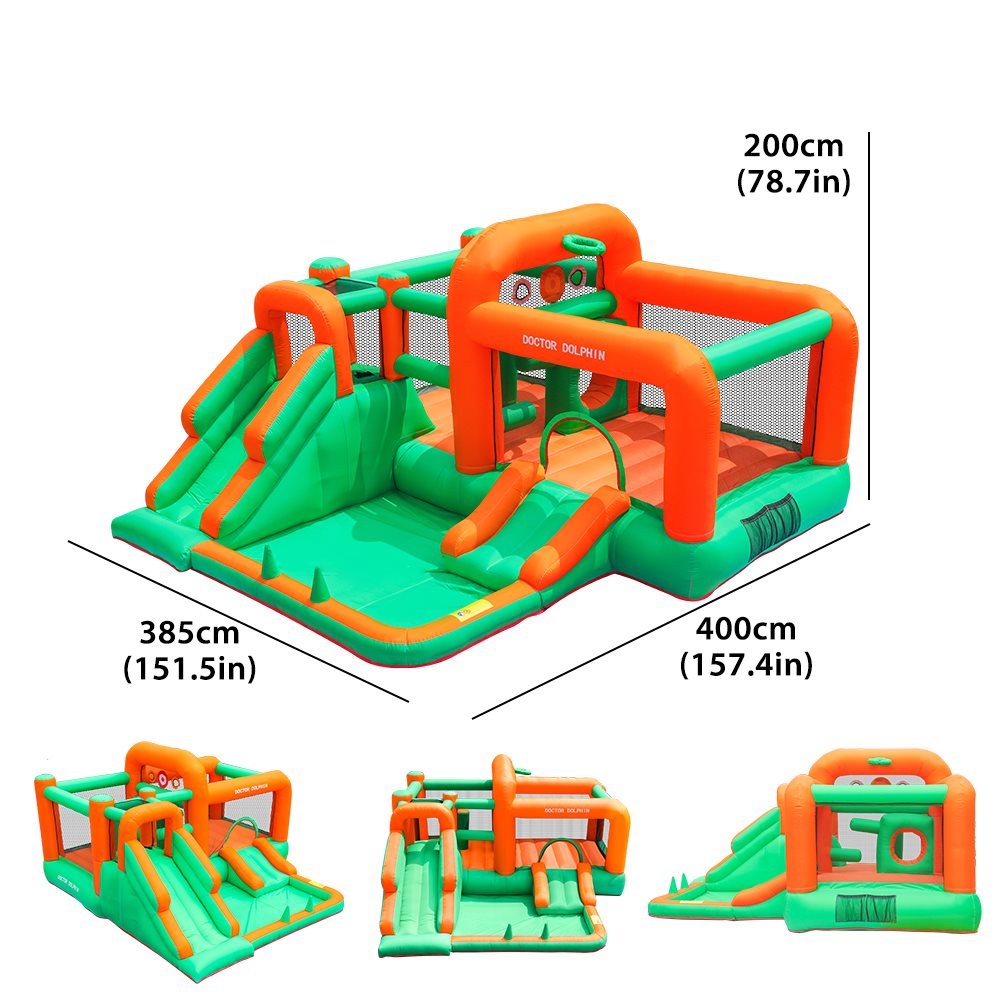 Doctor Dolphin Actionworld Hoppborg för barn – Komplett med 450W fläkt - 4