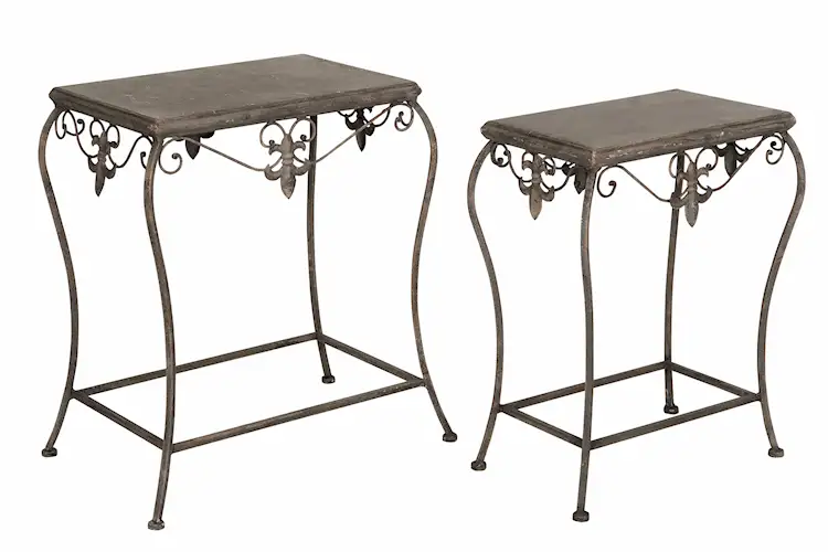 Lily Metal outdoor table - 49/53 cm - 2 pcs - 2
