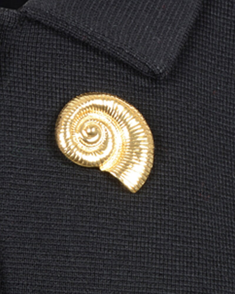 Brosch snäcka magnet guld