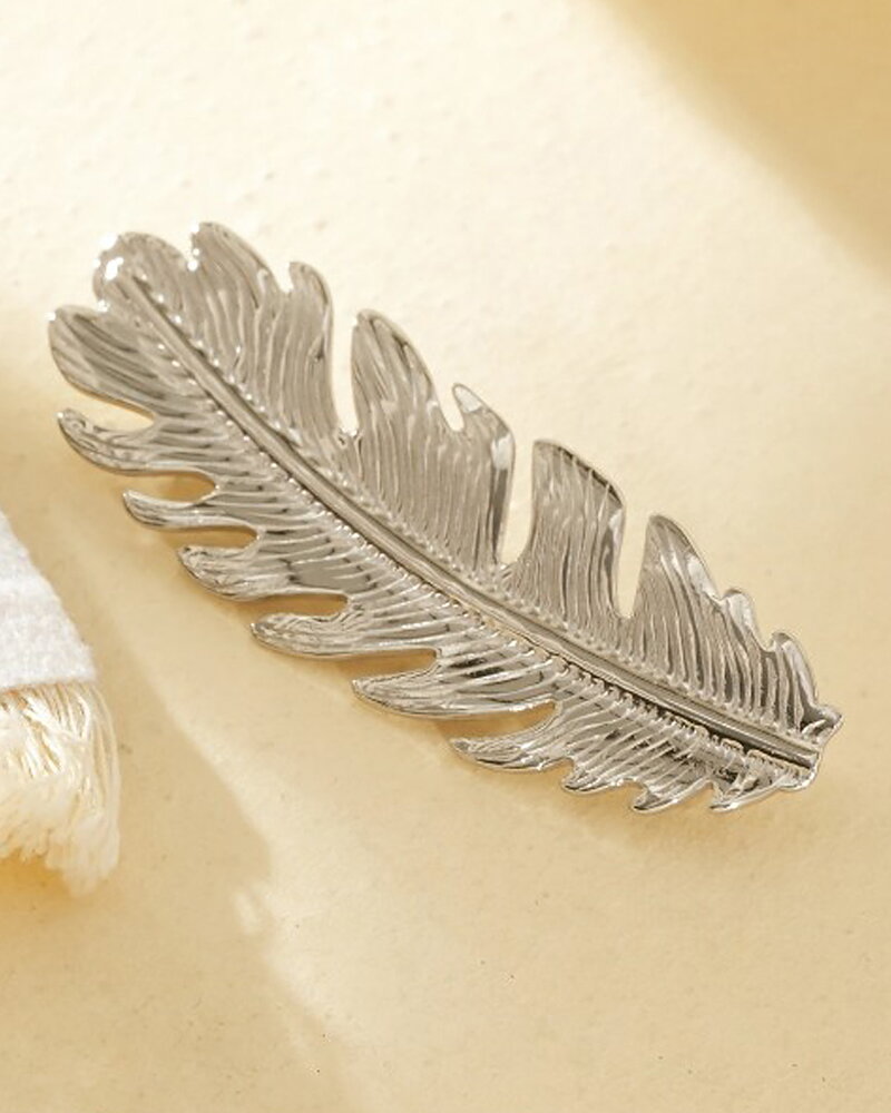 Brosch fjäder silver