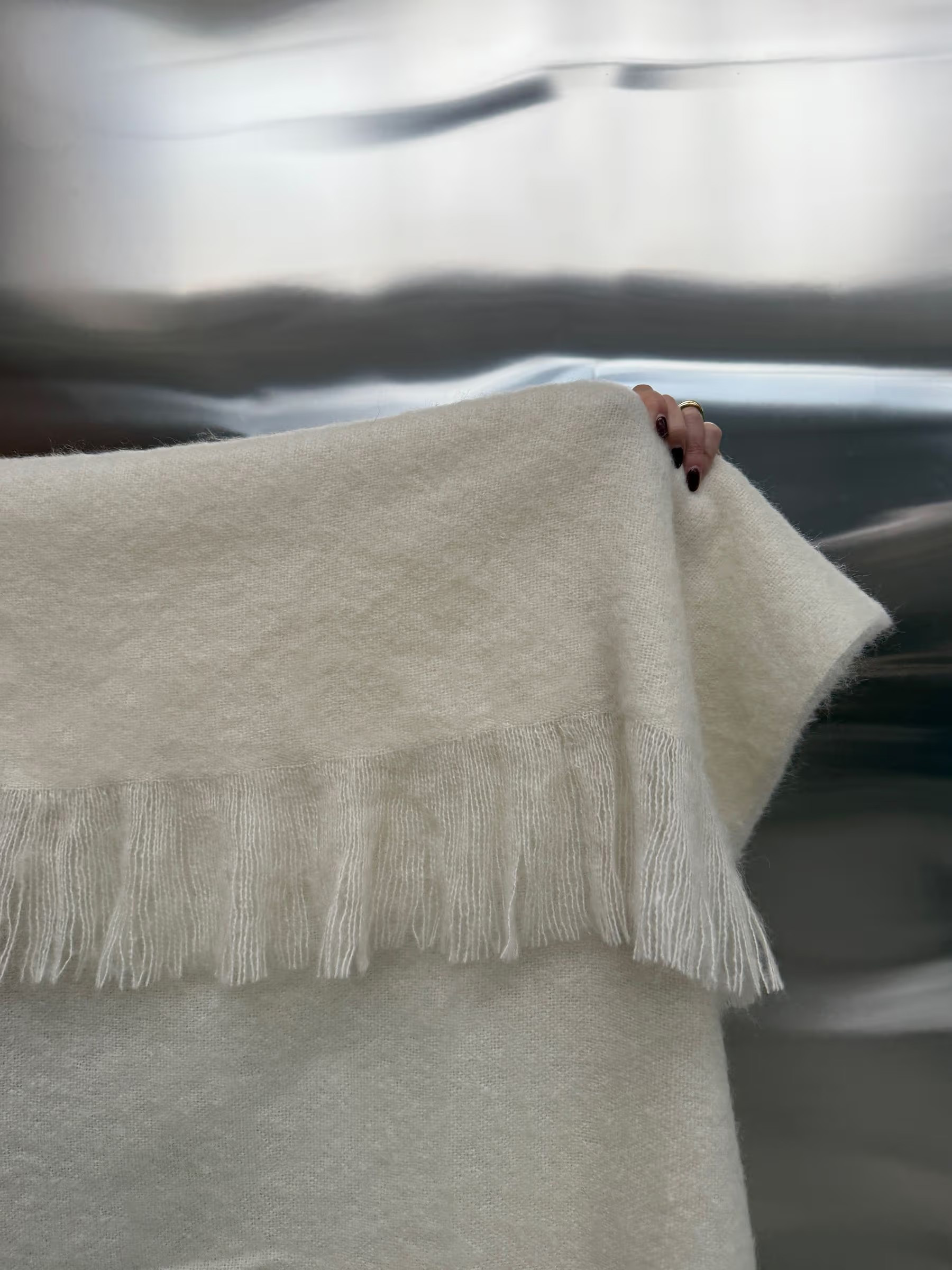 Pläd Fridh Mohairpläd Offwhite 130x170cm - 3