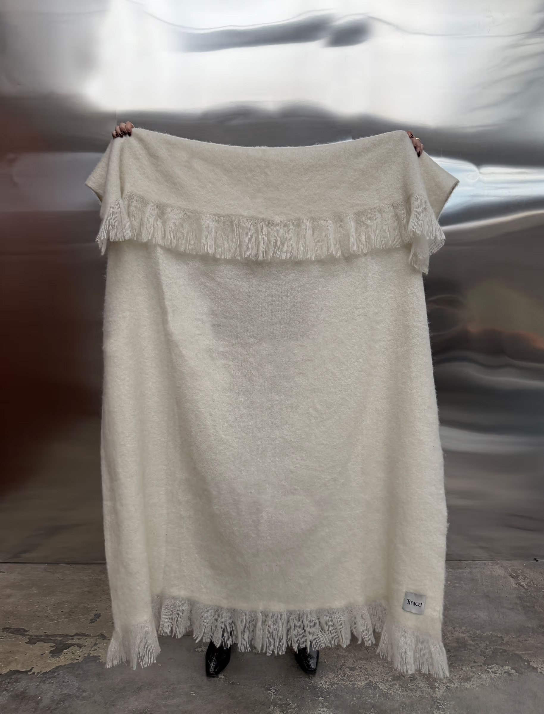 Pläd Fridh Mohairpläd Offwhite 130x170cm