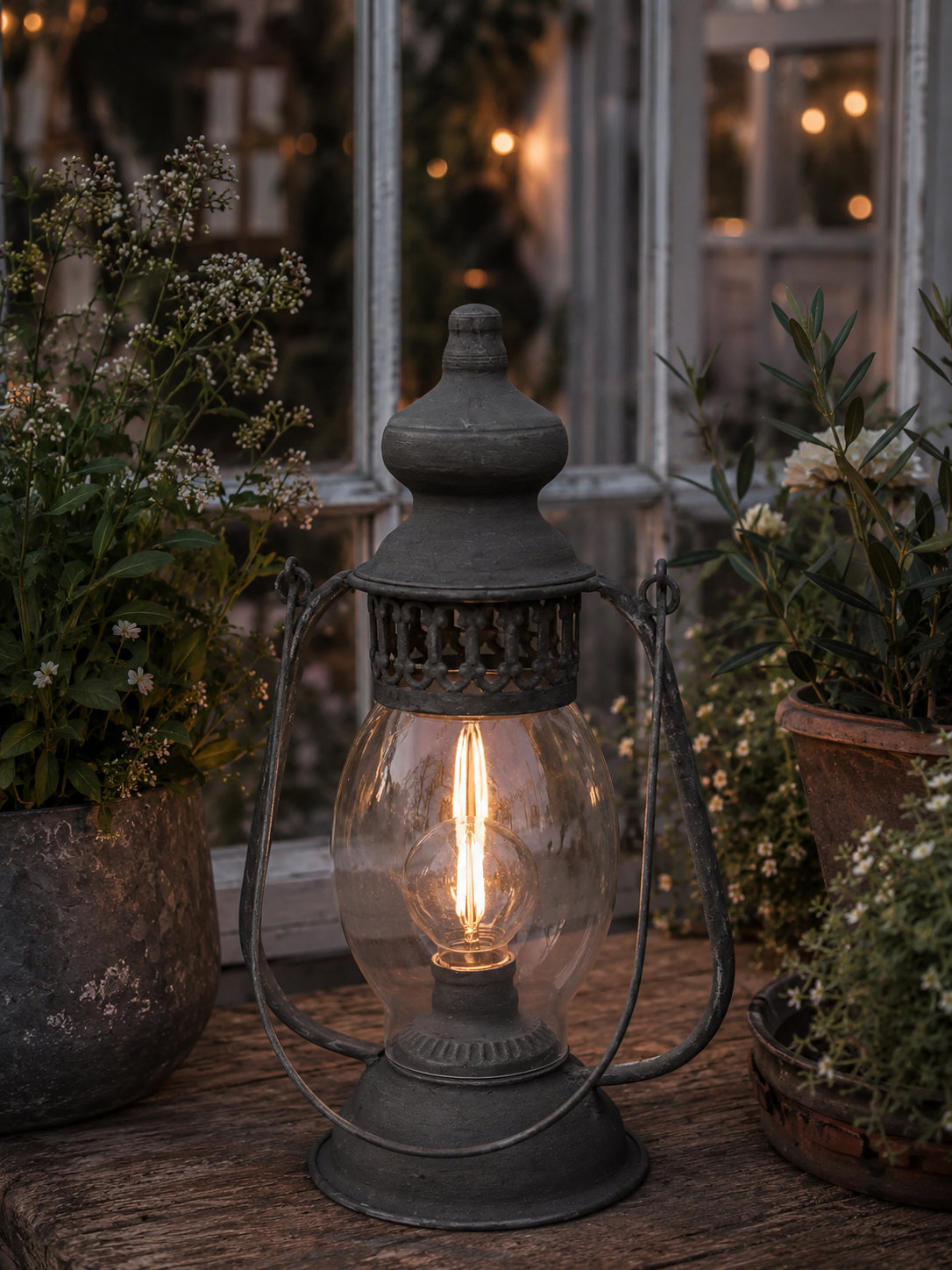 Battery-powered Outdoor Lantern Oblong - 33 cm - 6