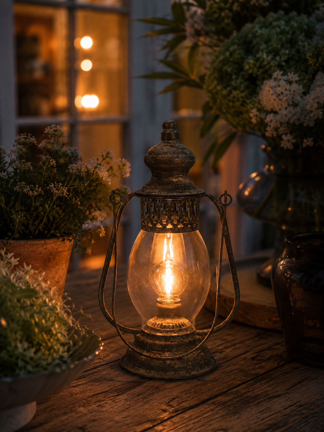 Battery-powered Outdoor Lantern Oblong - 33 cm - 2