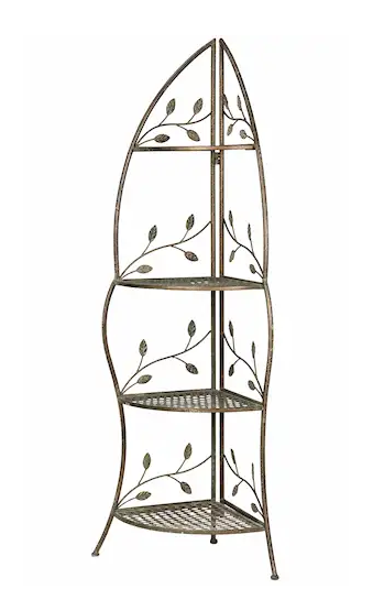 Outdoor Corner Shelf Metal Green - 137 cm