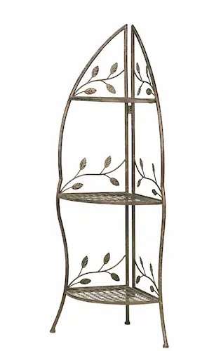 Outdoor Corner Shelf Metal Green - 112 cm