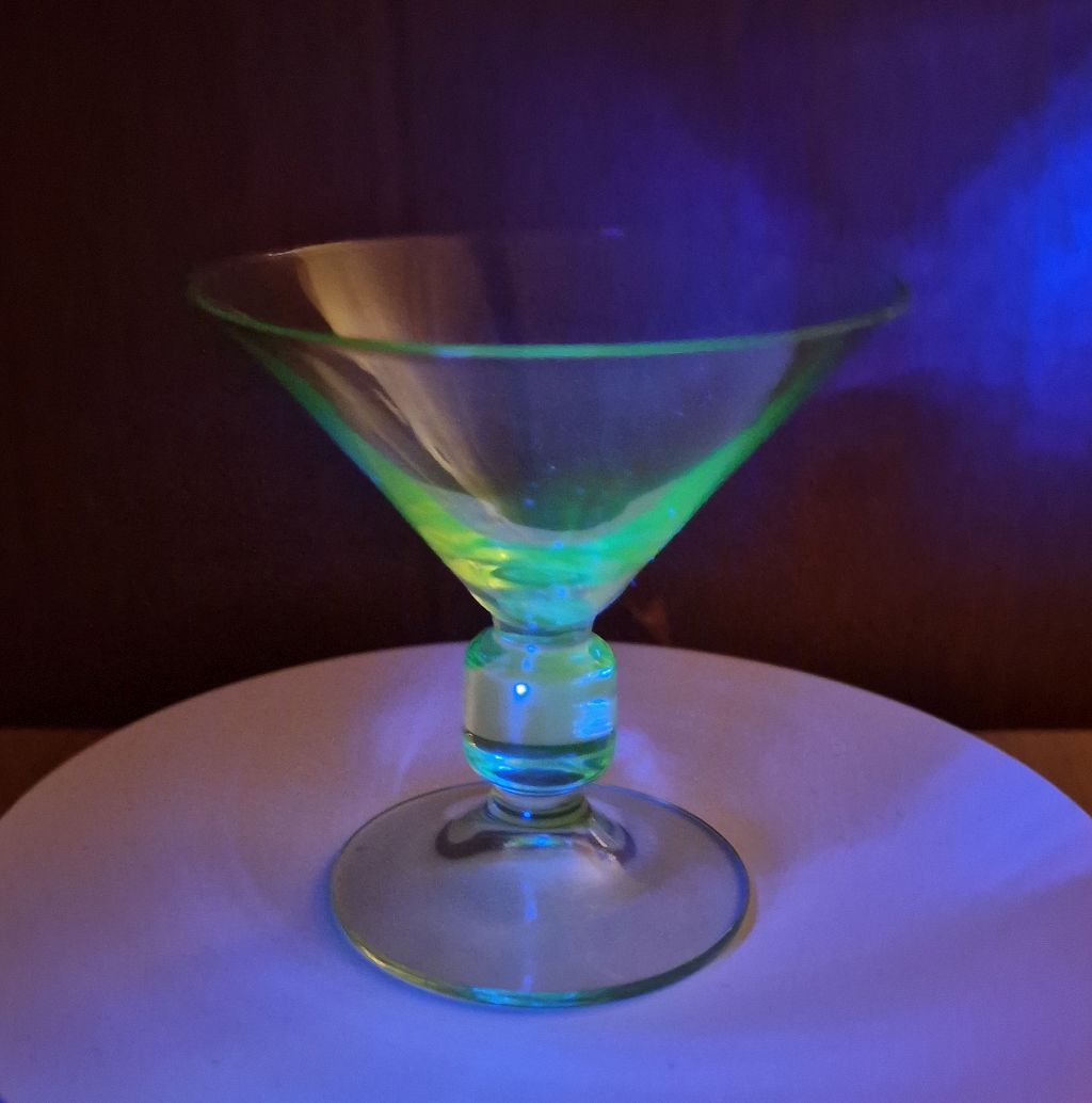 Liqueur glass green uranium glass
