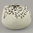 Johnny Rolf (1966) White Flower Stone with Relief Decor 14/10 cm
