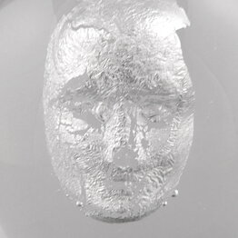 Bertil Vallien (Headman 2020) Clear Spherical Sculpture with Casted Head 14 cm (3) 