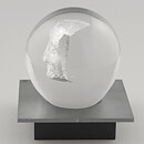 Bertil Vallien (Headman 2020) Clear Spherical Sculpture with Casted Head 14 cm (3) 