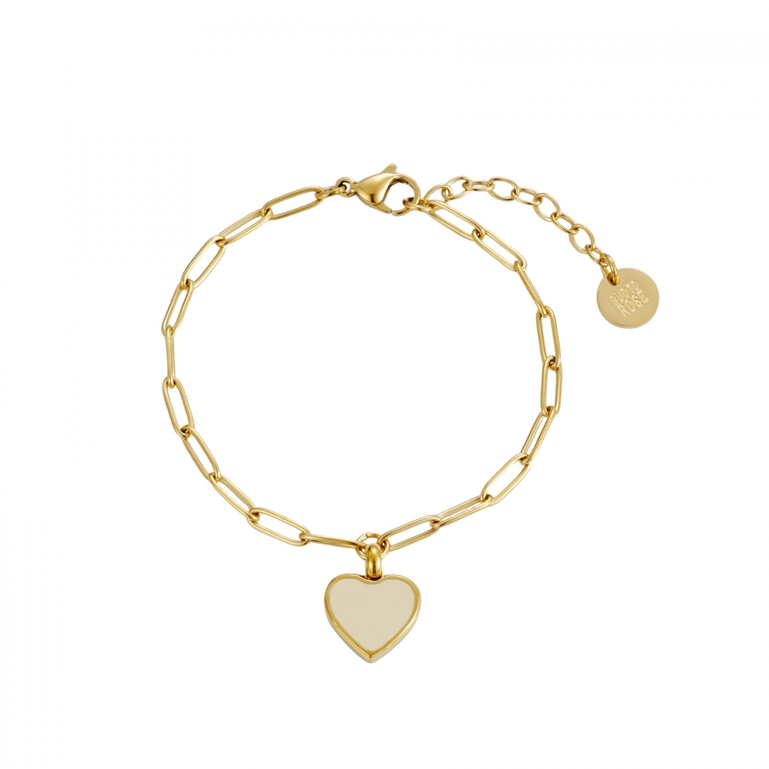 Bud to Rose Armband Noble Heart - Ivory och guld - 2