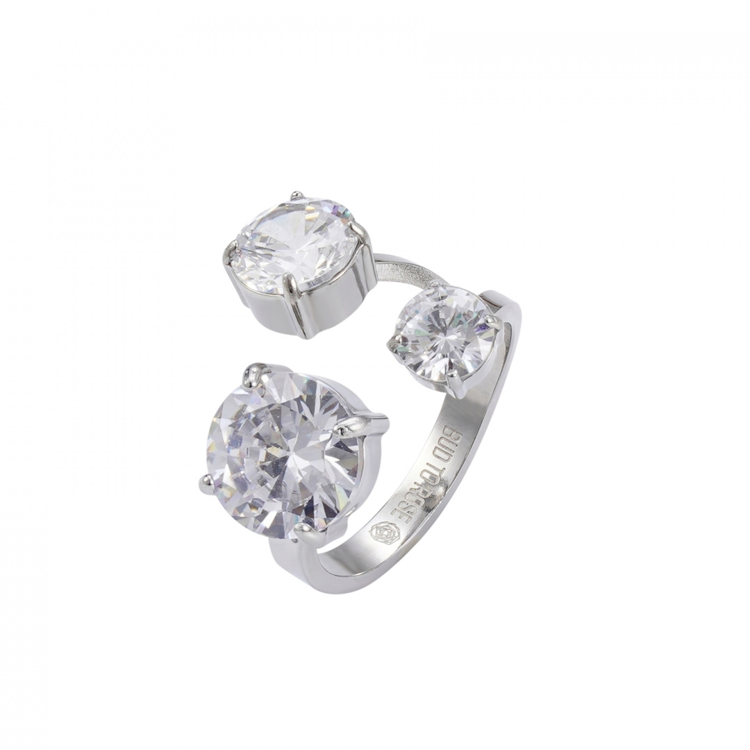 Bud to Rose Ring Brea All Crystal - Silver