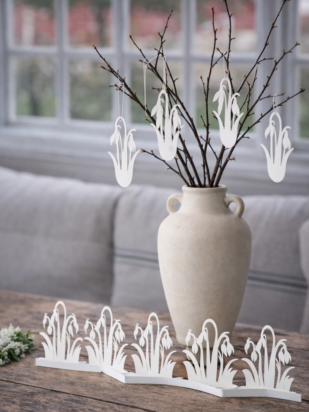 Pappersrader Snödroppar - Dekoration - 70x14 cm