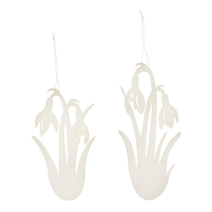 Snowdrops with pendant - Ornament - Decoration - 13x11 cm - 2-pack - 3