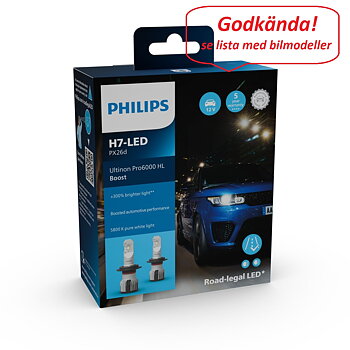 H7 Ultinon Pro6000 Boost 5800K GODKÄNDA  20W/12V +300% 
