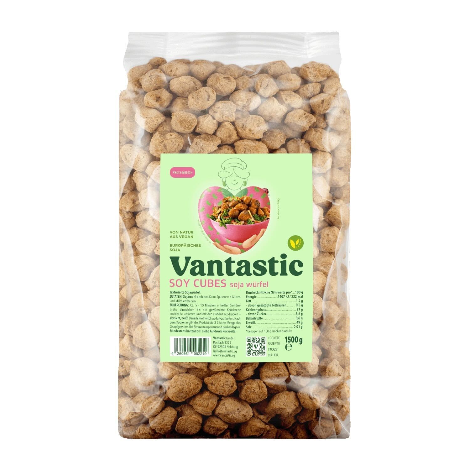 Torkade grytbitar av soja 1500g vantastic