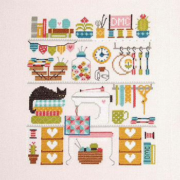 Tavla DMC 21 x 24,6 cm - My Craft Studio - Aida 5,5