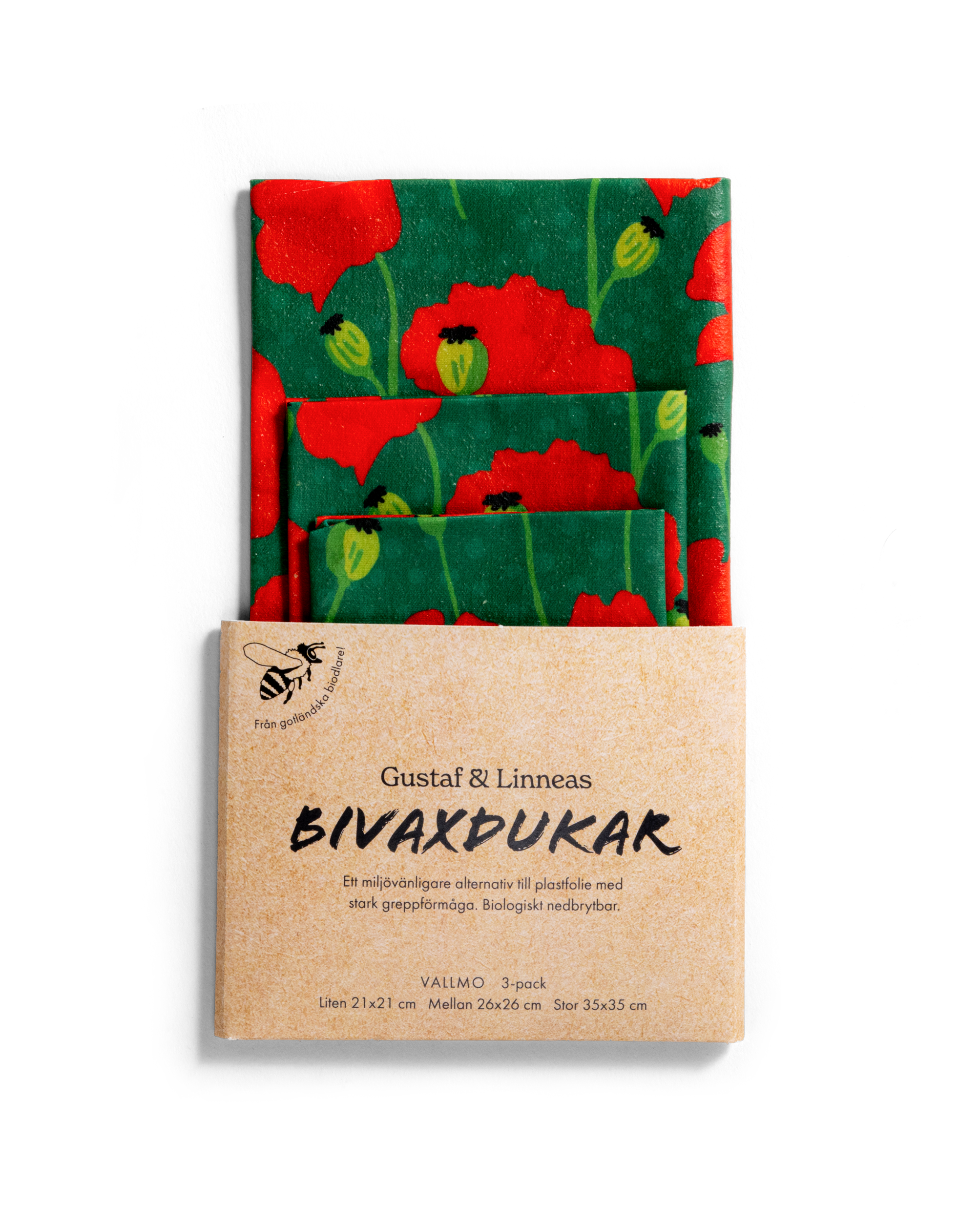 Bivaxduk Vallmo 3-pack 6st/frp