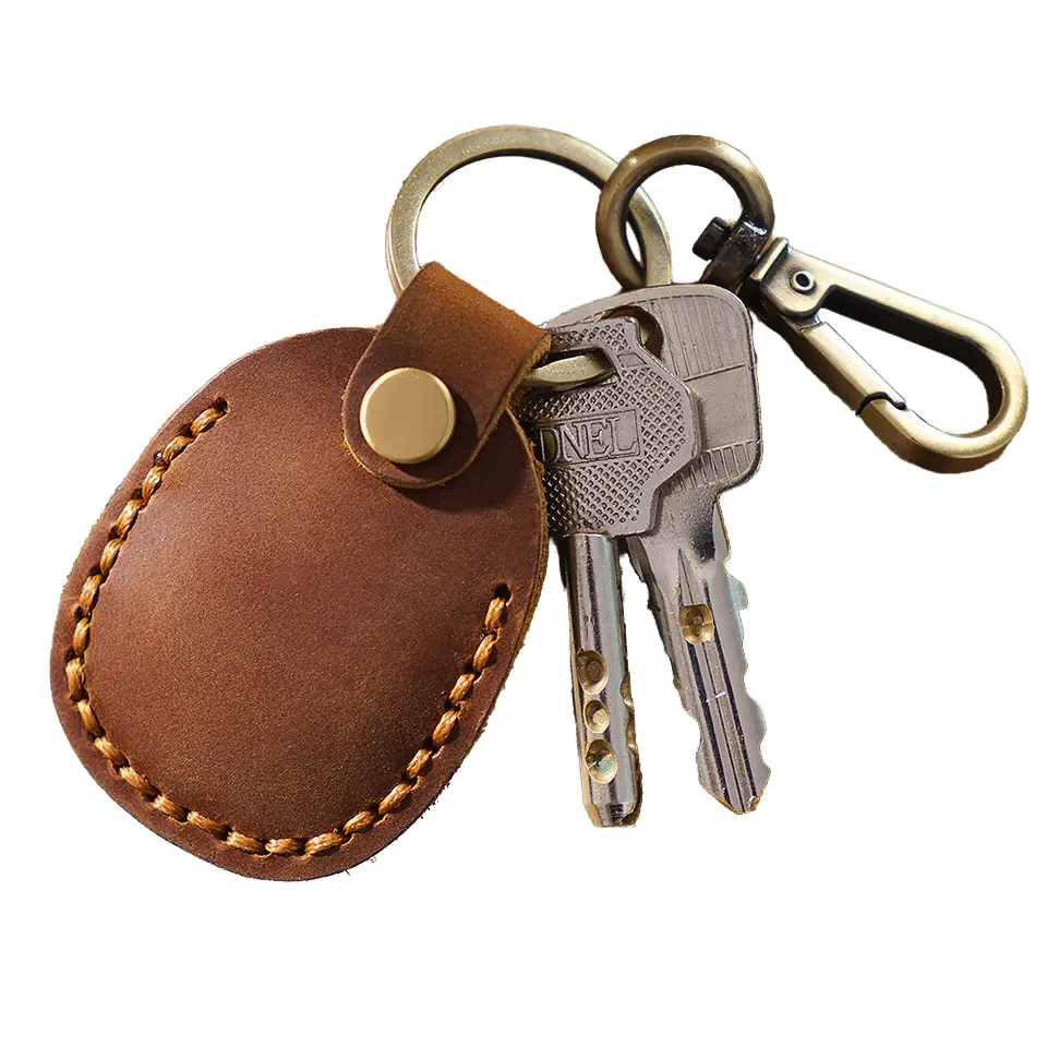 Leren sleutelhanger met karabijnhaak