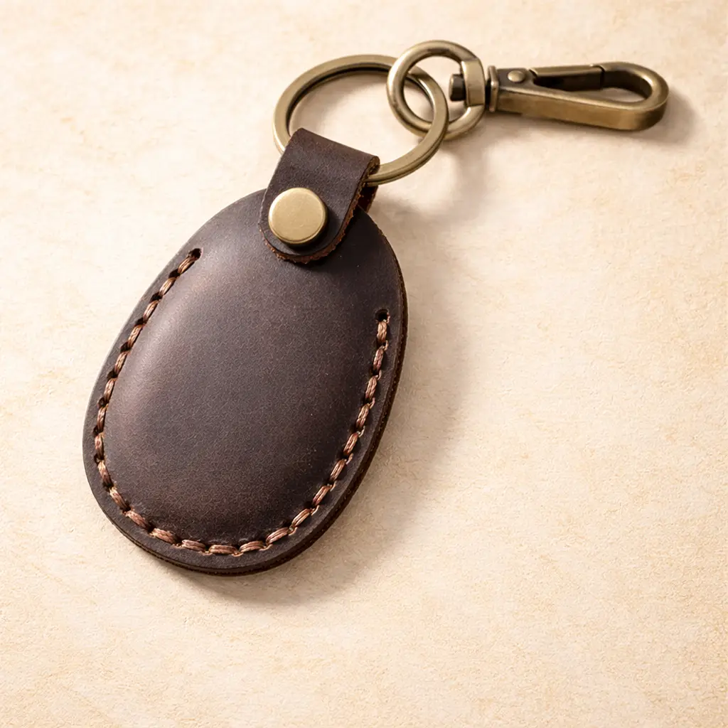 Leren sleutelhanger met karabijnhaak - 5